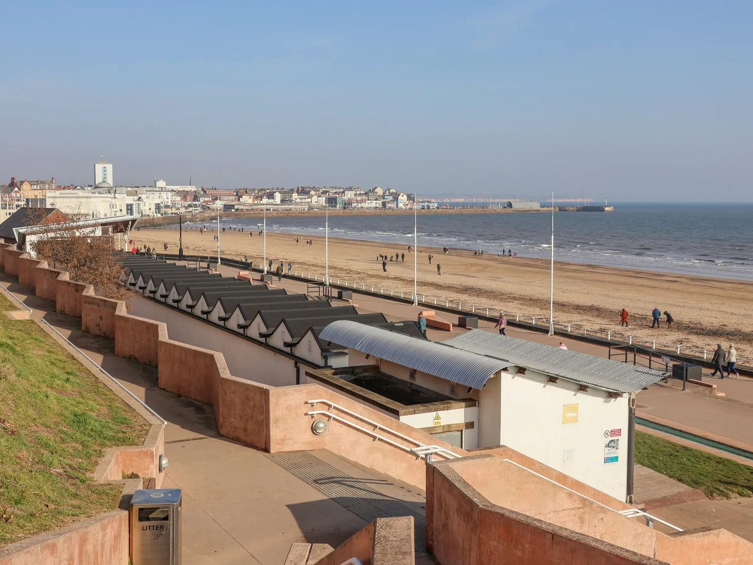 The promenade and beach huts at Bridlington